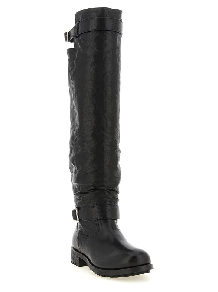Jimmy Choo Sample Sale | Jimmy Choo Black Leather Over The Knee - | Designer outlet
