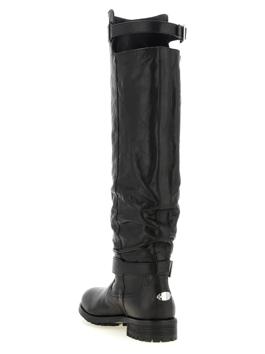 Jimmy Choo Sample Sale | Jimmy Choo Black Leather Over The Knee - | Designer outlet