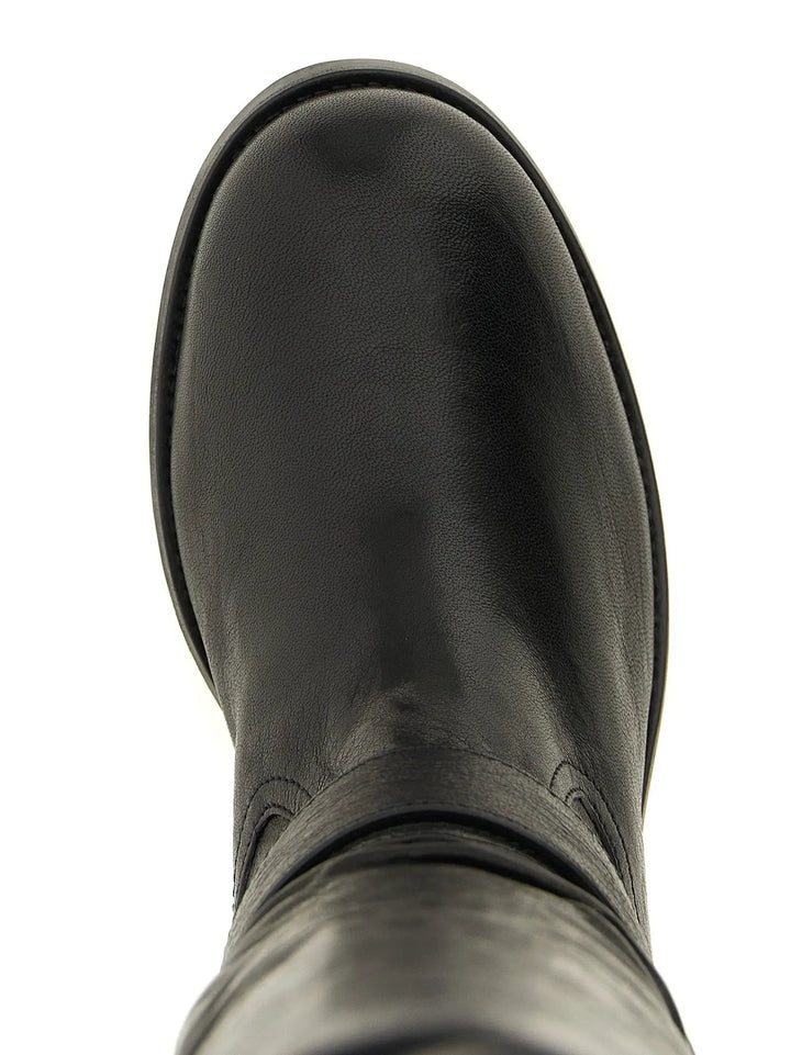 Jimmy Choo Sample Sale | Jimmy Choo Black Leather Over The Knee - | Designer outlet