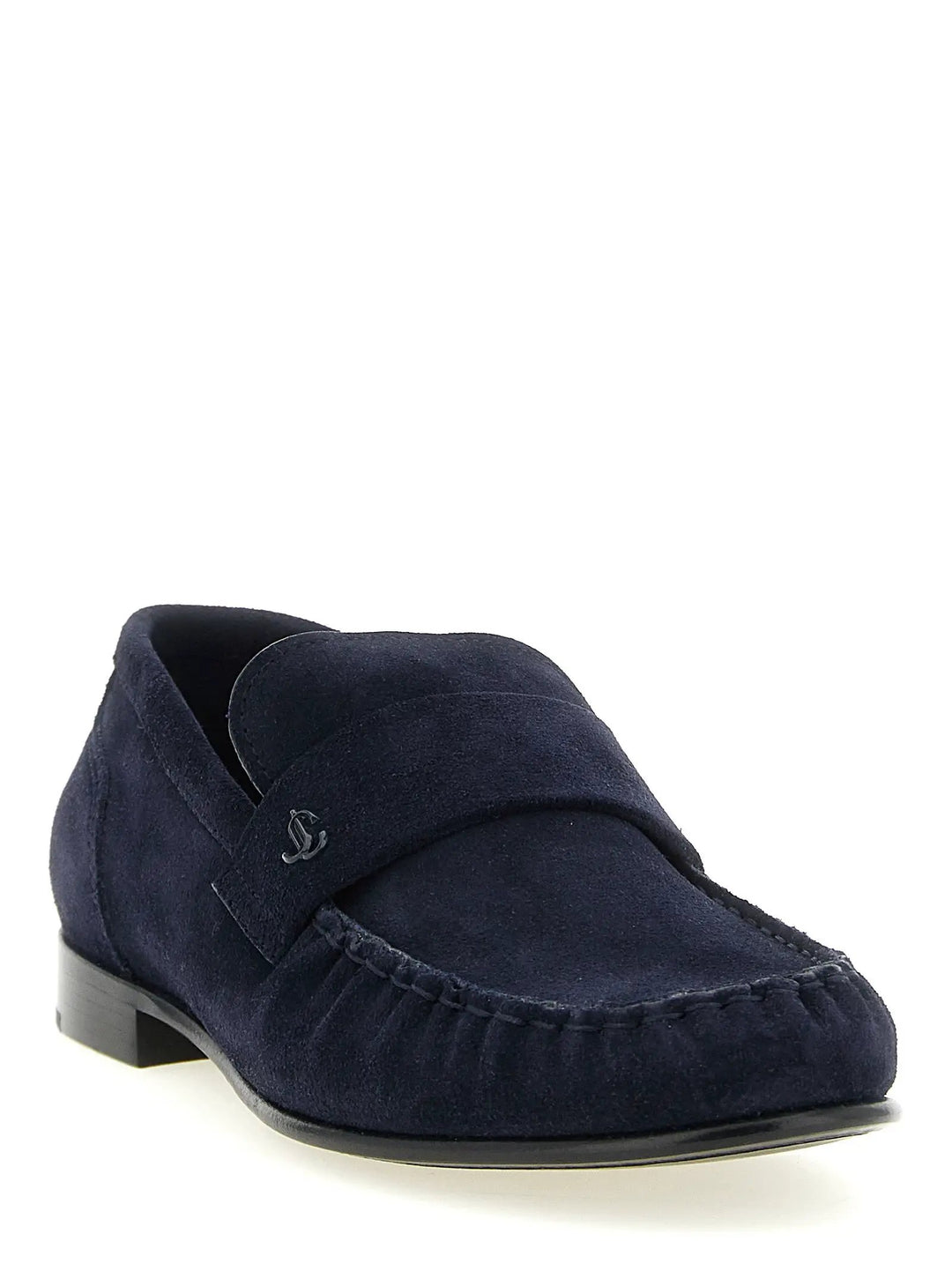 Jimmy Choo Sample Sale | Jimmy Choo Blue Leather Slip-On Loafers - | Designer outlet