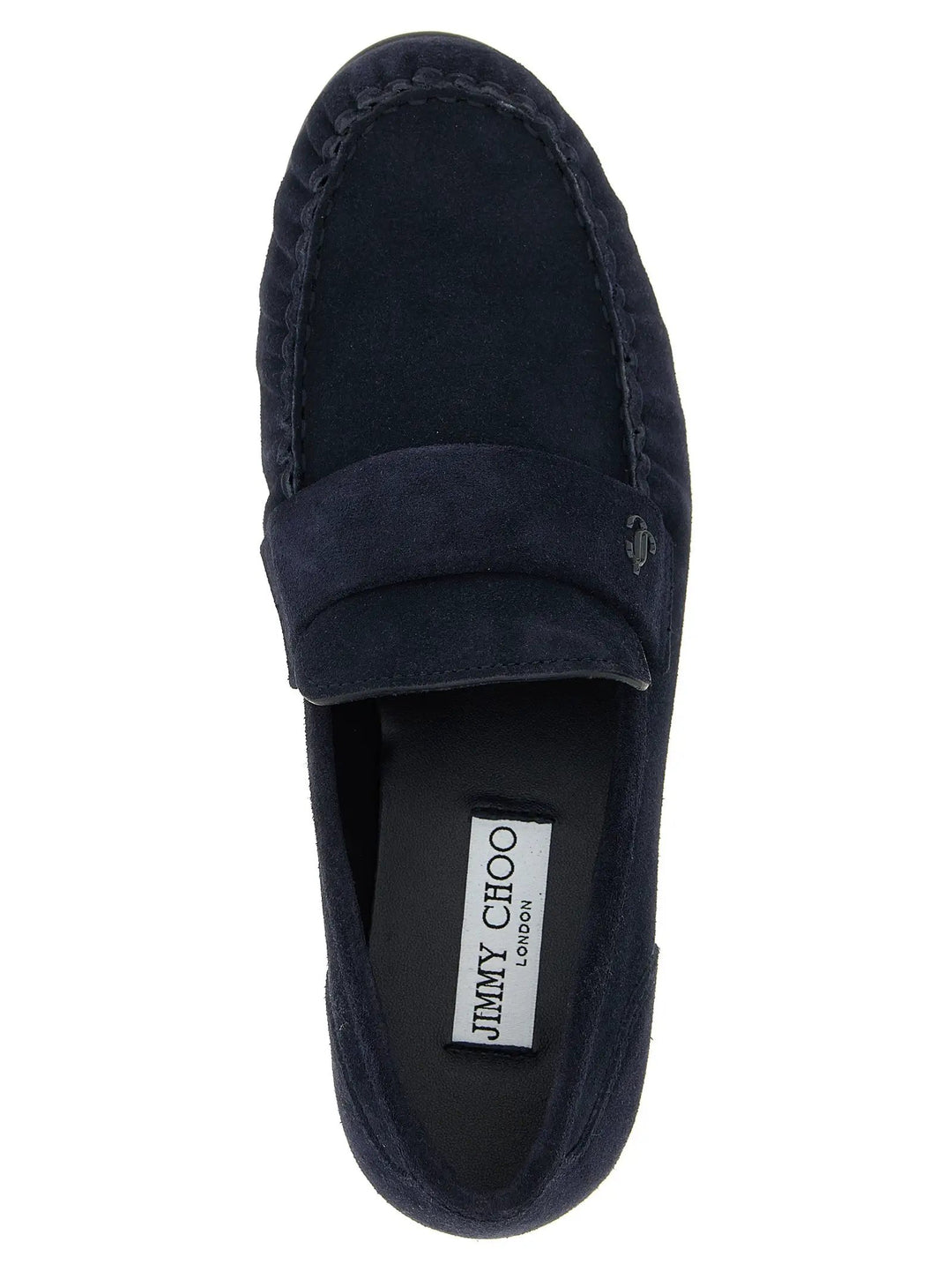 Jimmy Choo Sample Sale | Jimmy Choo Blue Leather Slip-On Loafers - | Designer outlet