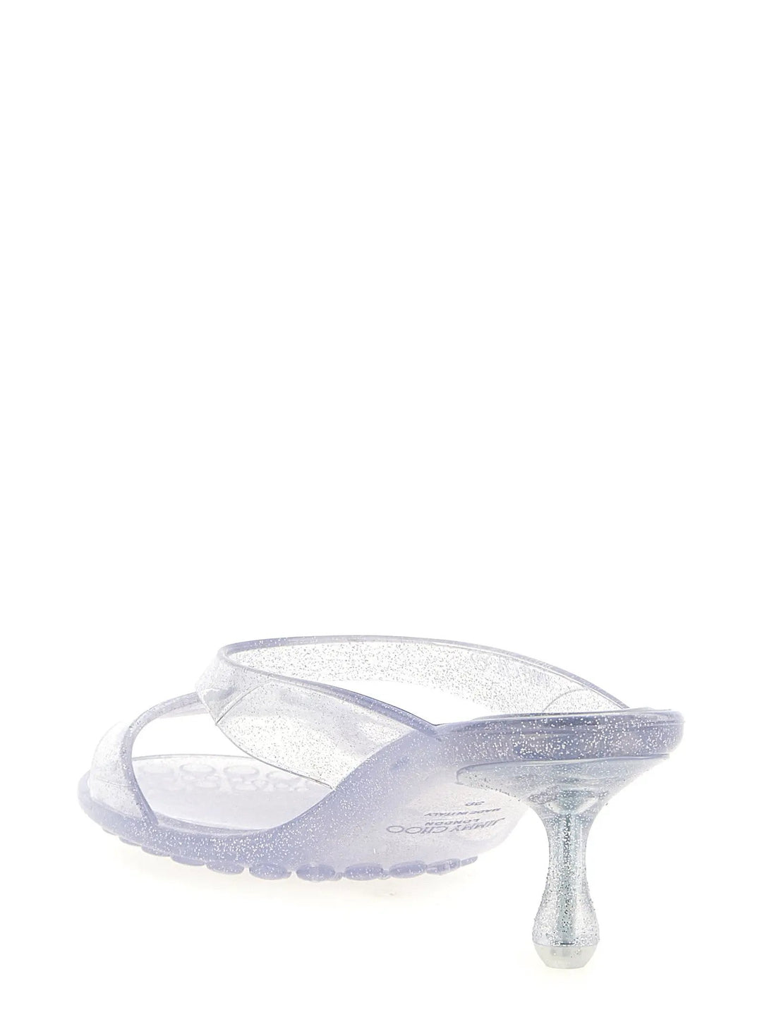 Jimmy Choo Silver Rubber Flat Sandals