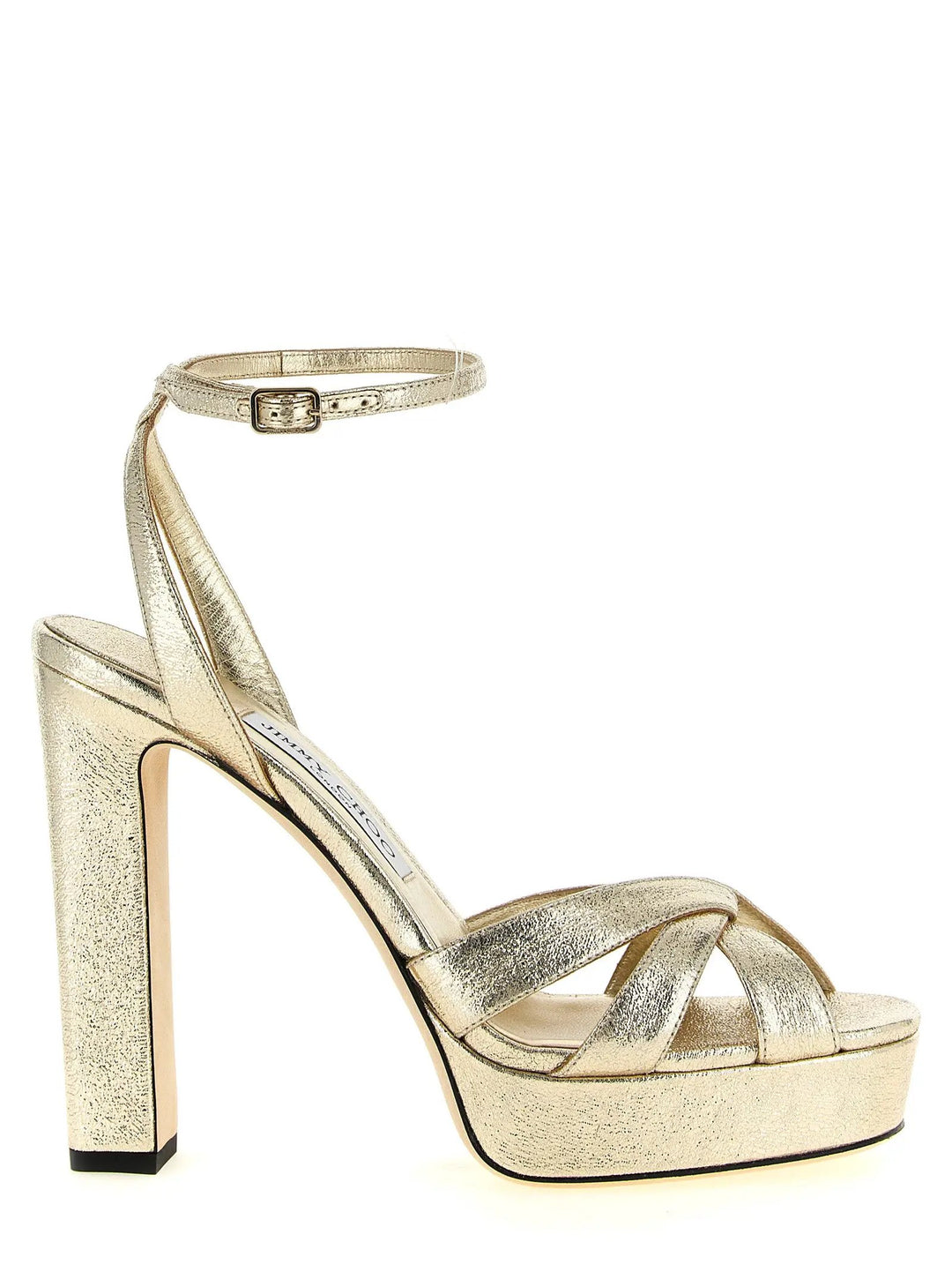 Jimmy Choo Sample Sale | Jimmy Choo Gold Tencel Stiletto Heel Sandals - | Designer outlet