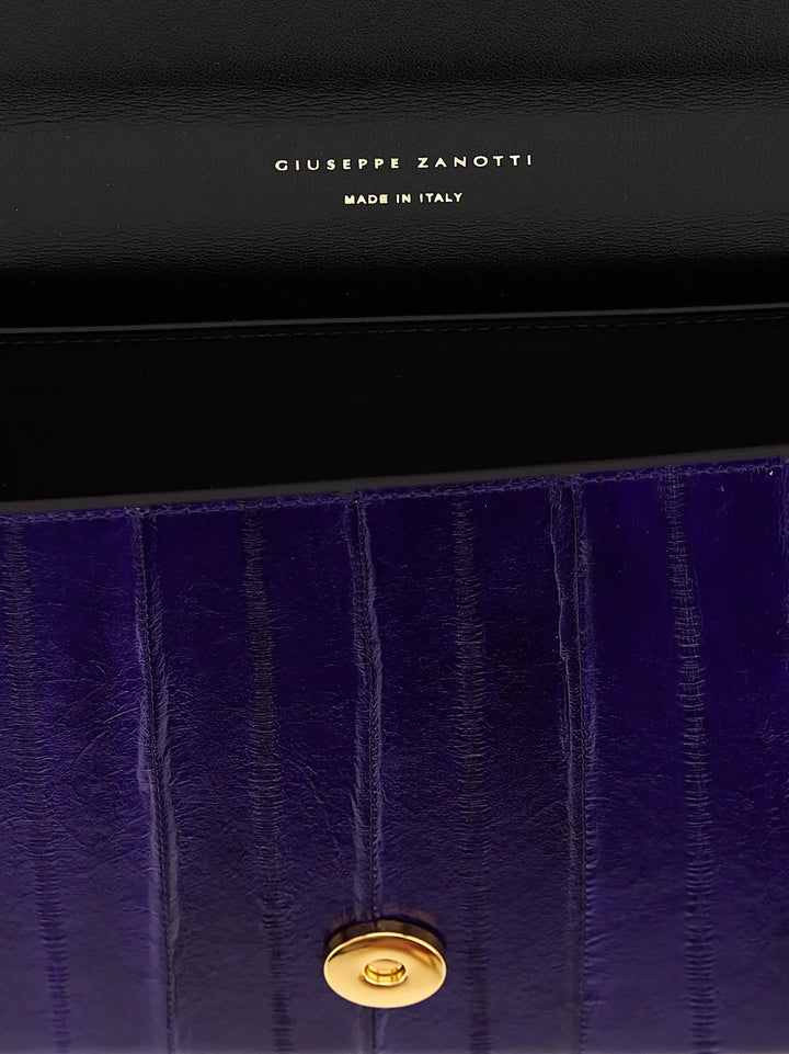 Giuseppe Zanotti Sample Sale | Giuseppe Zanotti Purple Leather Clutch Bag - | Designer outlet