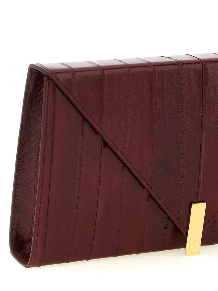 Giuseppe Zanotti Sample Sale | Giuseppe Zanotti Bordeaux Leather Clutch Bag - | Designer outlet