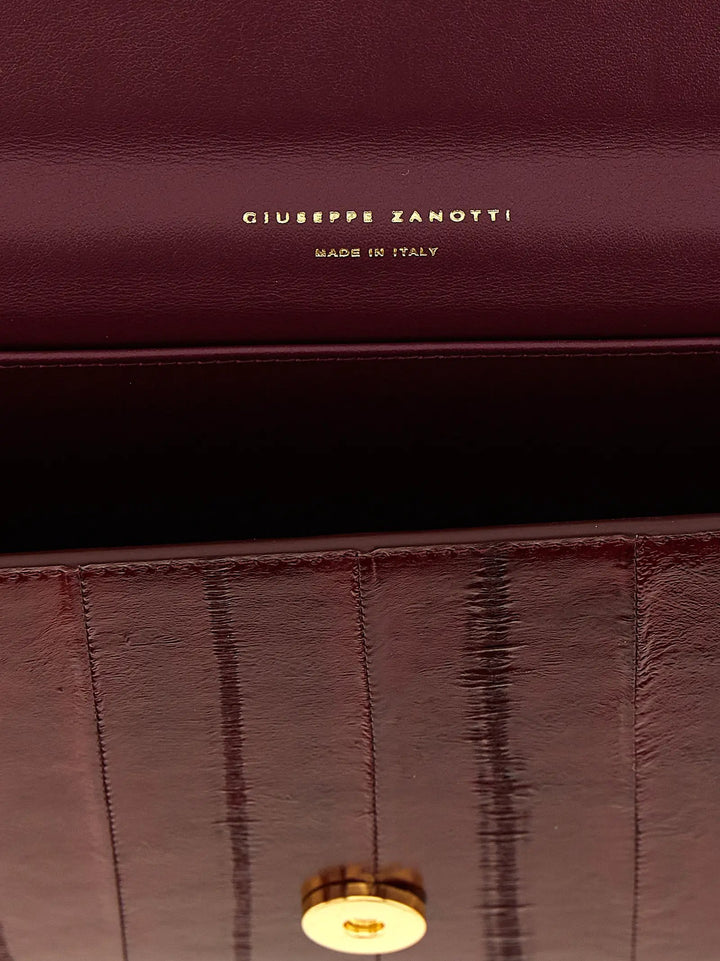 Giuseppe Zanotti Sample Sale | Giuseppe Zanotti Bordeaux Leather Clutch Bag - | Designer outlet