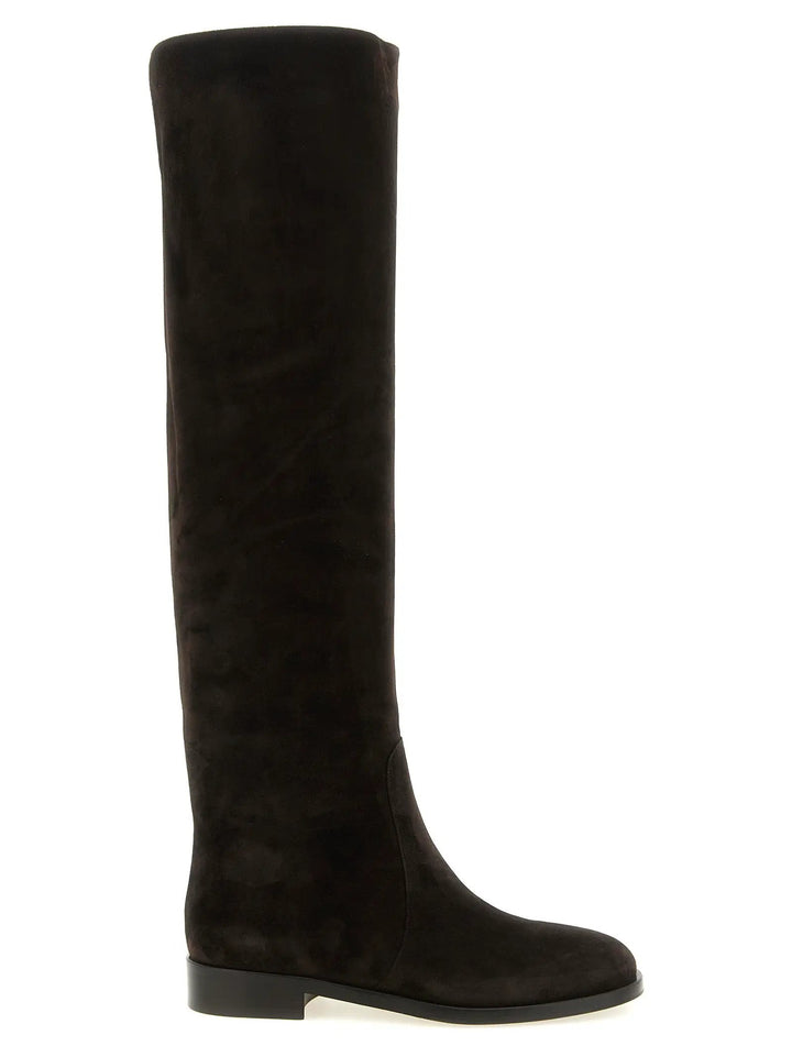 Gianvito Rossi Sample Sale | Gianvito Rossi Brown Suede Leather Over The Knee - | Designer outlet