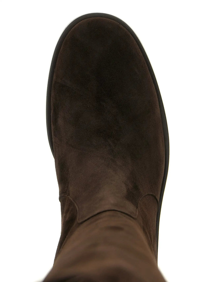 Gianvito Rossi Sample Sale | Gianvito Rossi Brown Suede Leather Over The Knee - | Designer outlet