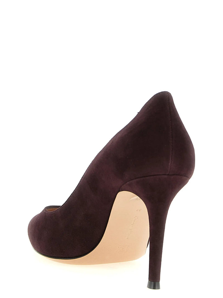 Gianvito Rossi Sample Sale | Gianvito Rossi Bordeaux Suede Leather High Heel Pumps - | Designer outlet