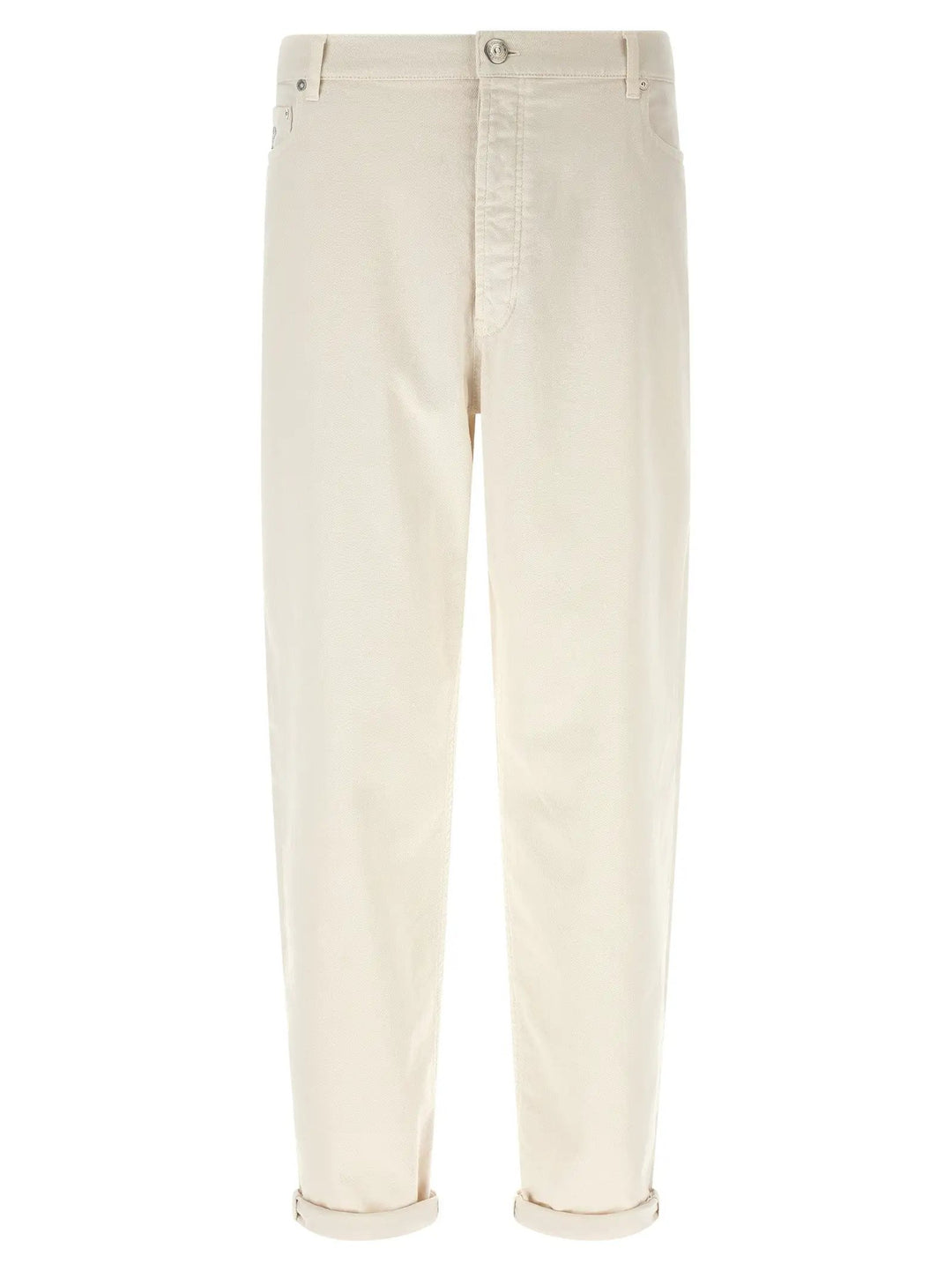 Brunello Cucinelli Sample Sale | Brunello Cucinelli White Cotton Relaxed Fit Jeans - | Designer outlet
