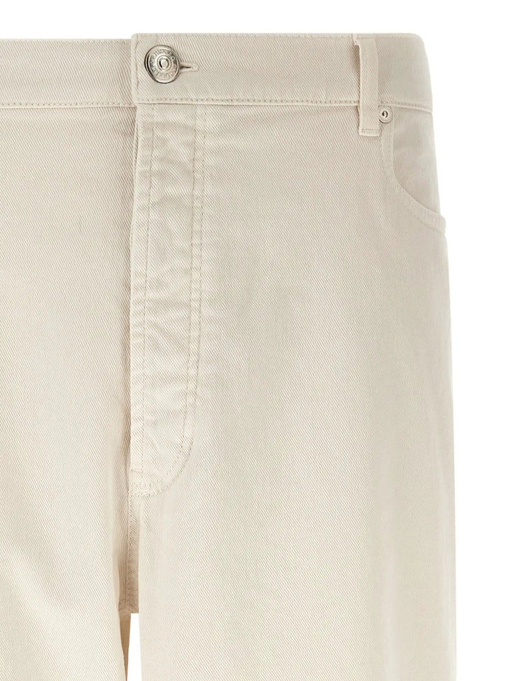 Brunello Cucinelli Sample Sale | Brunello Cucinelli White Cotton Relaxed Fit Jeans - | Designer outlet
