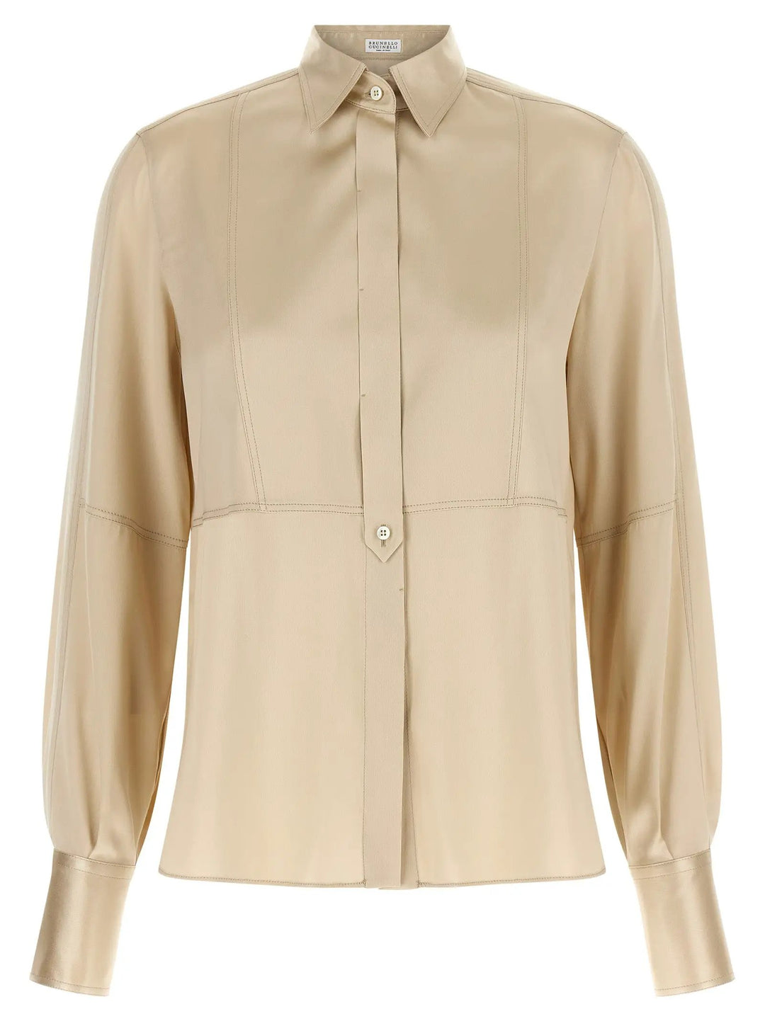 Brunello Cucinelli Sample Sale | Brunello Cucinelli Beige Silk Blouse - | Designer outlet