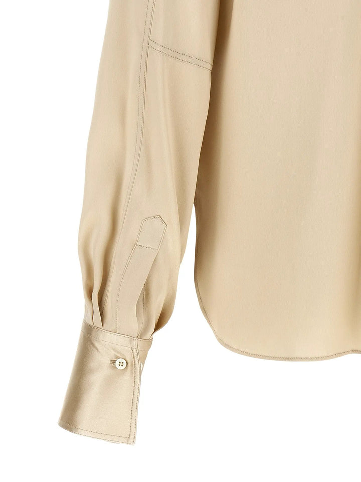 Brunello Cucinelli Sample Sale | Brunello Cucinelli Beige Silk Blouse - | Designer outlet