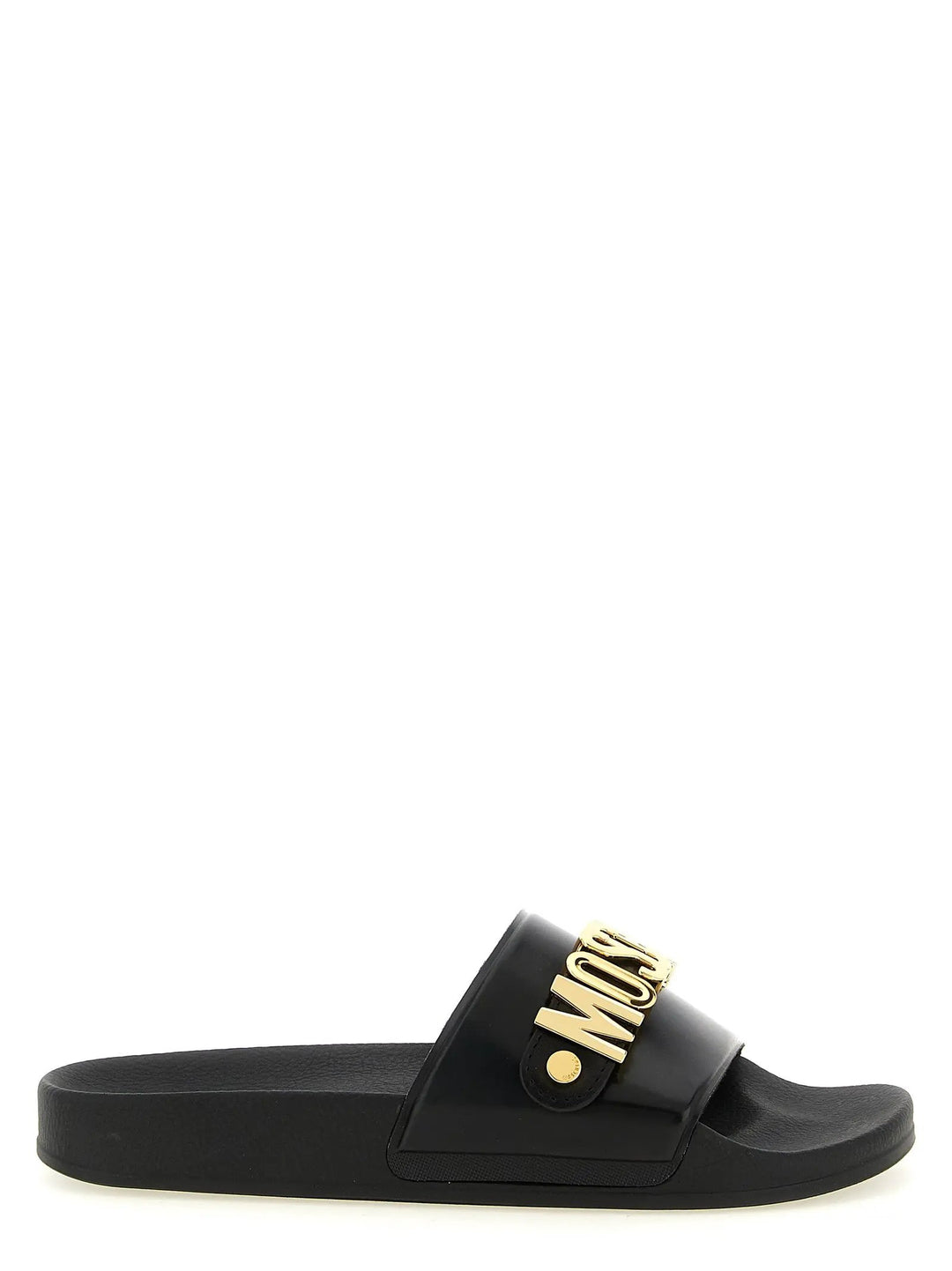 Moschino Sample Sale | Moschino Gold Pvc Slides - | Designer outlet