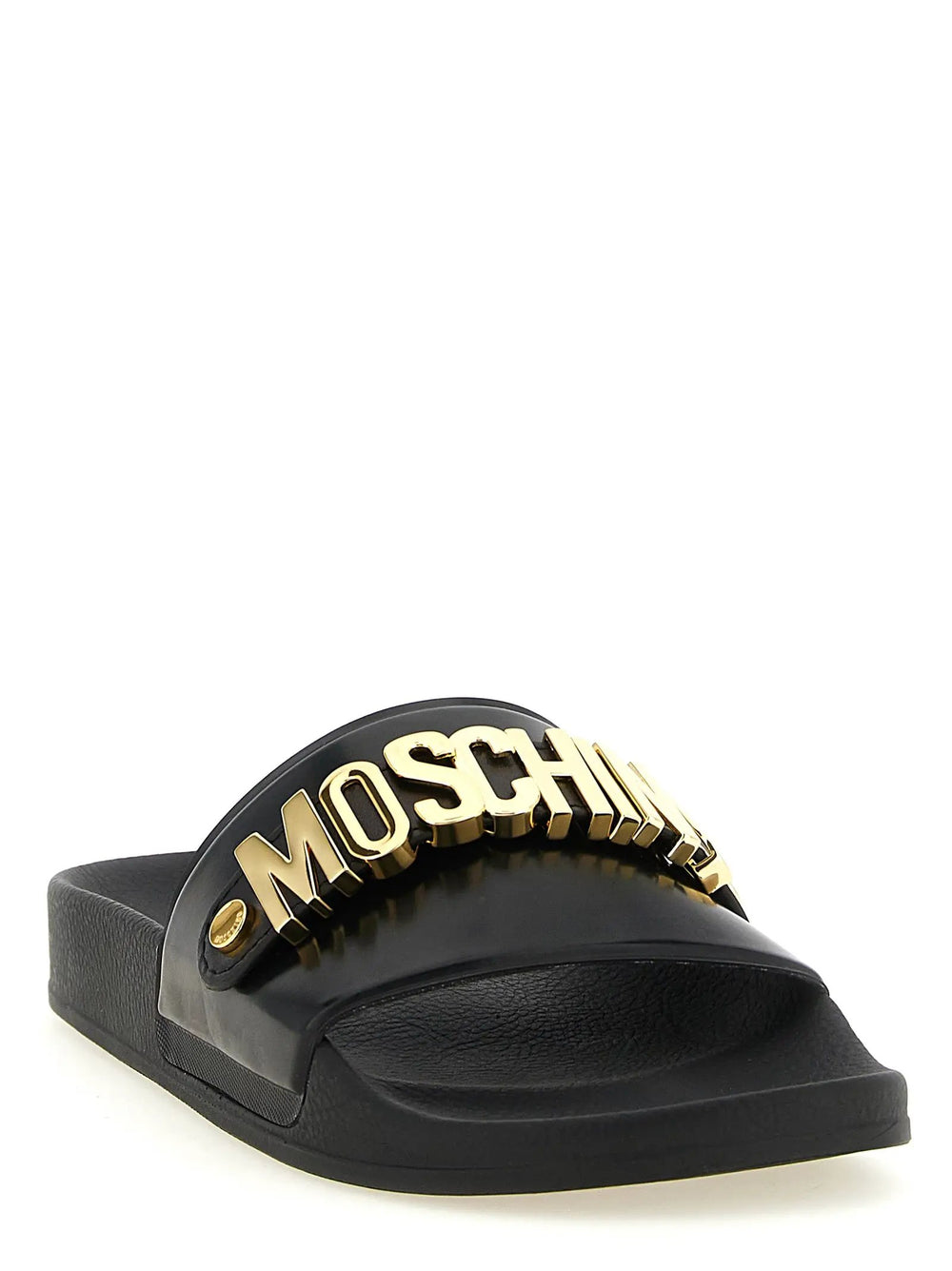 Moschino Sample Sale | Moschino Gold Pvc Slides - | Designer outlet