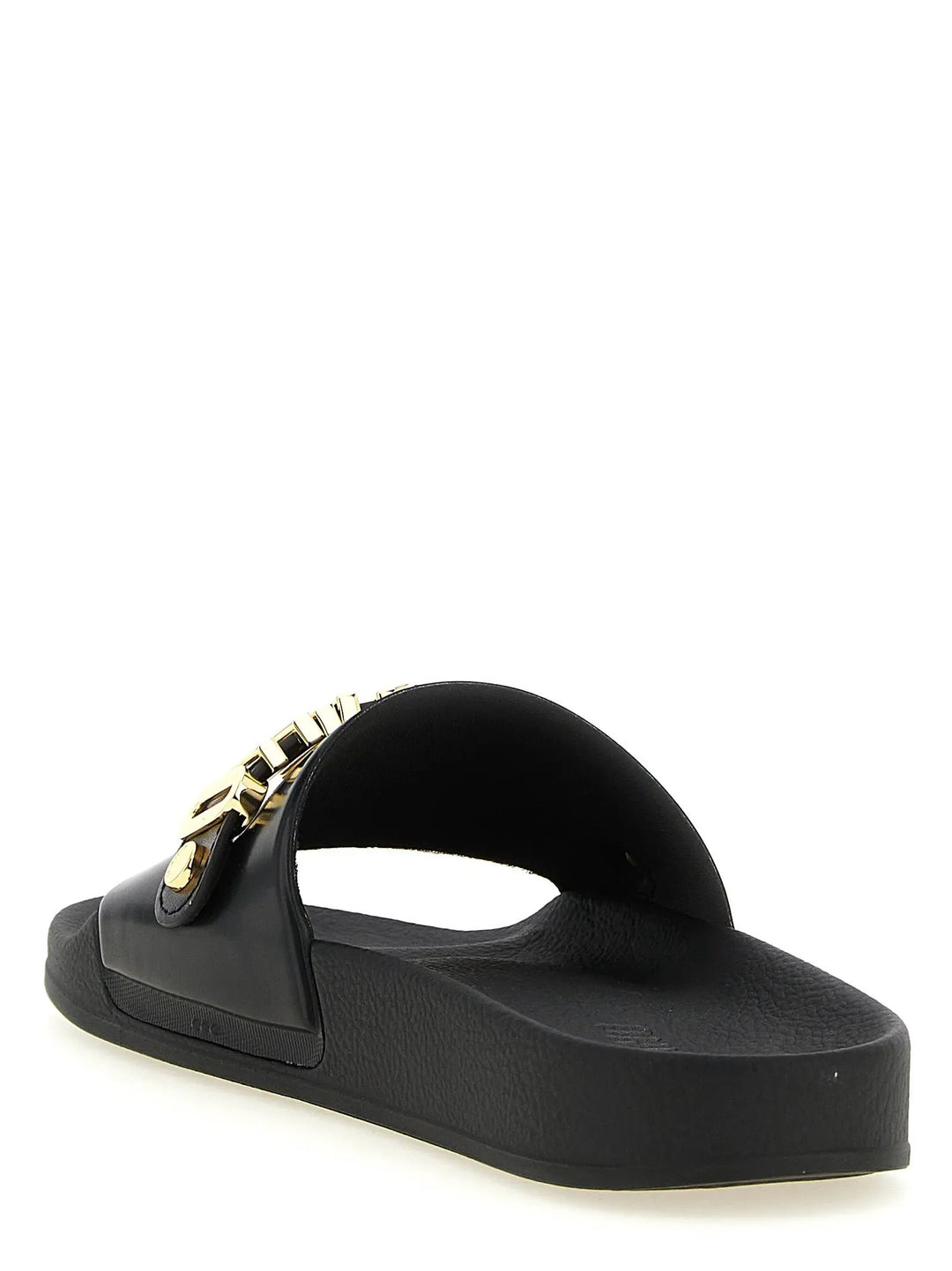 Moschino Sample Sale | Moschino Gold Pvc Slides - | Designer outlet