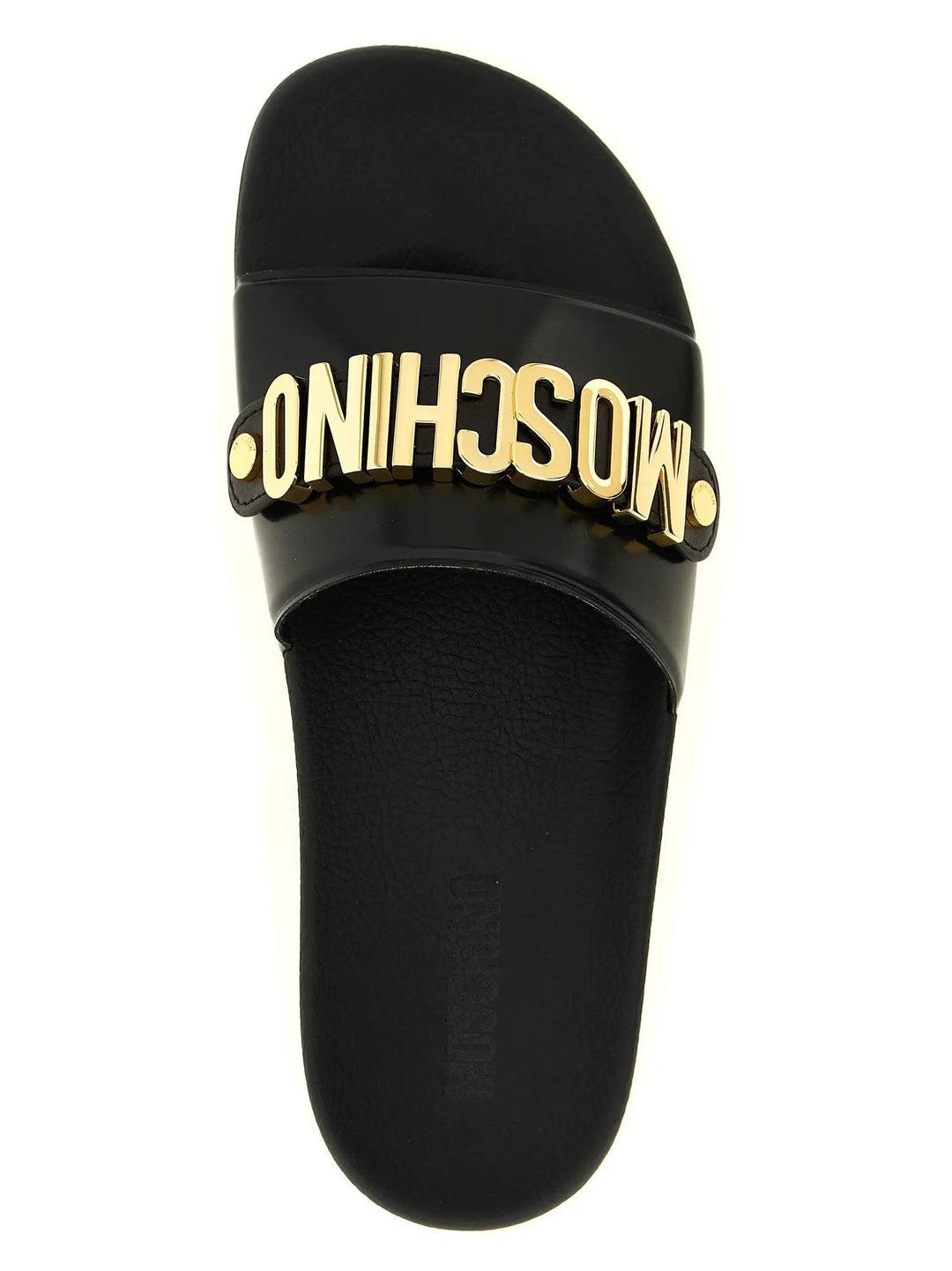 Moschino Sample Sale | Moschino Gold Pvc Slides - | Designer outlet