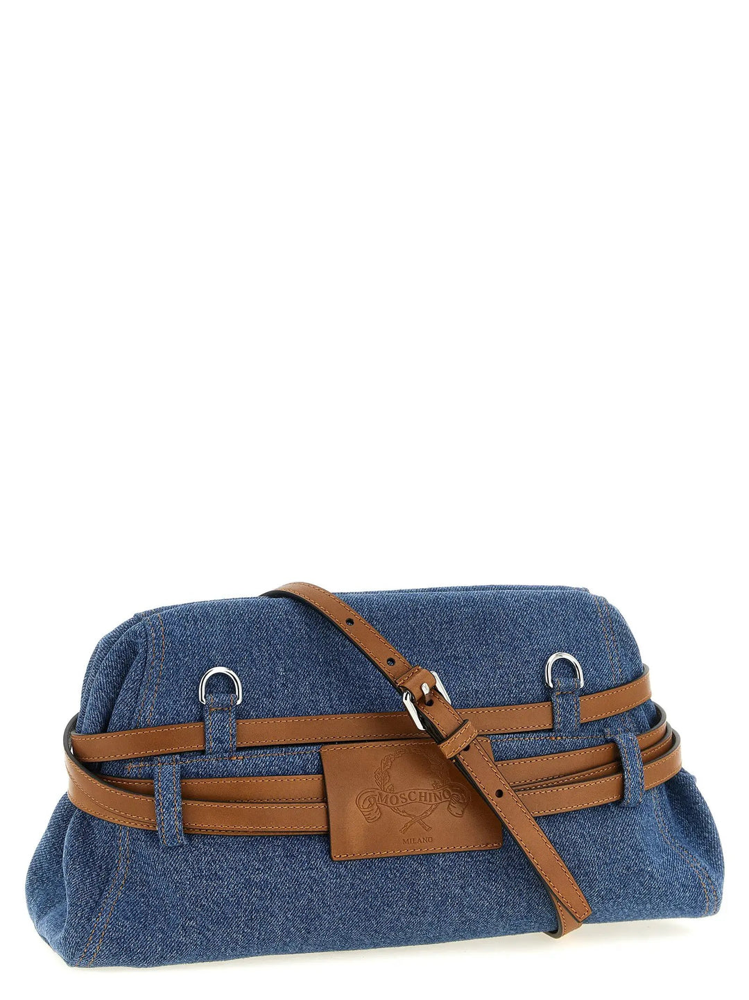 Moschino Sample Sale | Moschino Blue Cotton Clutch Bag - | Designer outlet