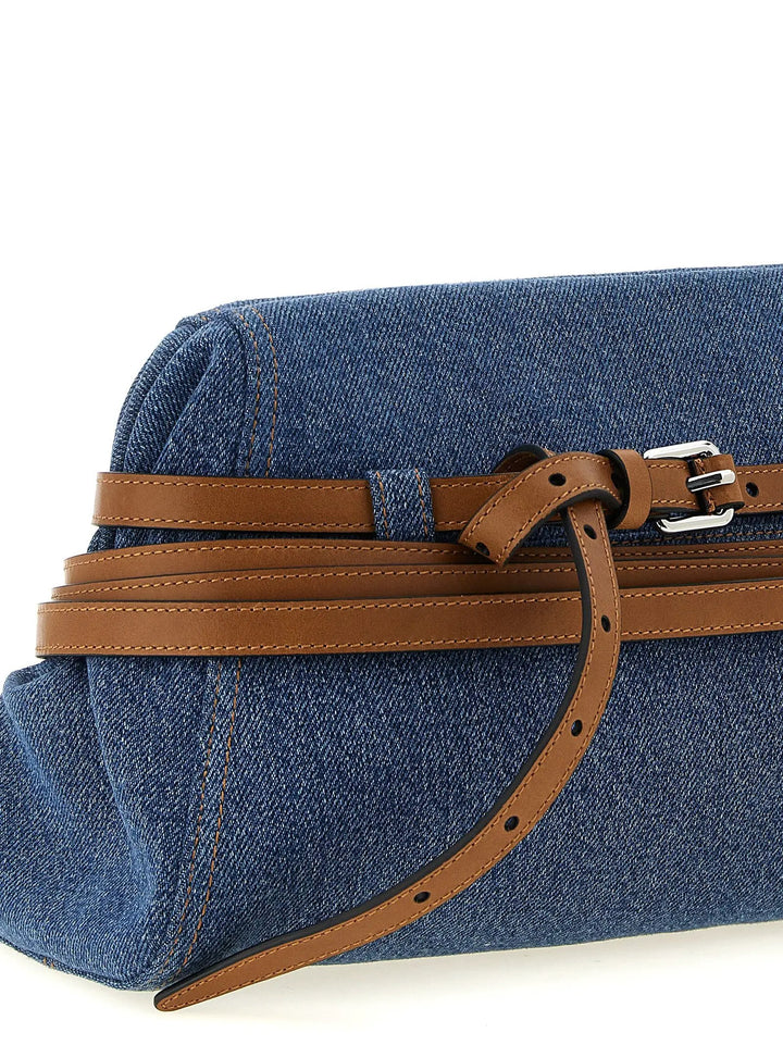 Moschino Sample Sale | Moschino Blue Cotton Clutch Bag - | Designer outlet