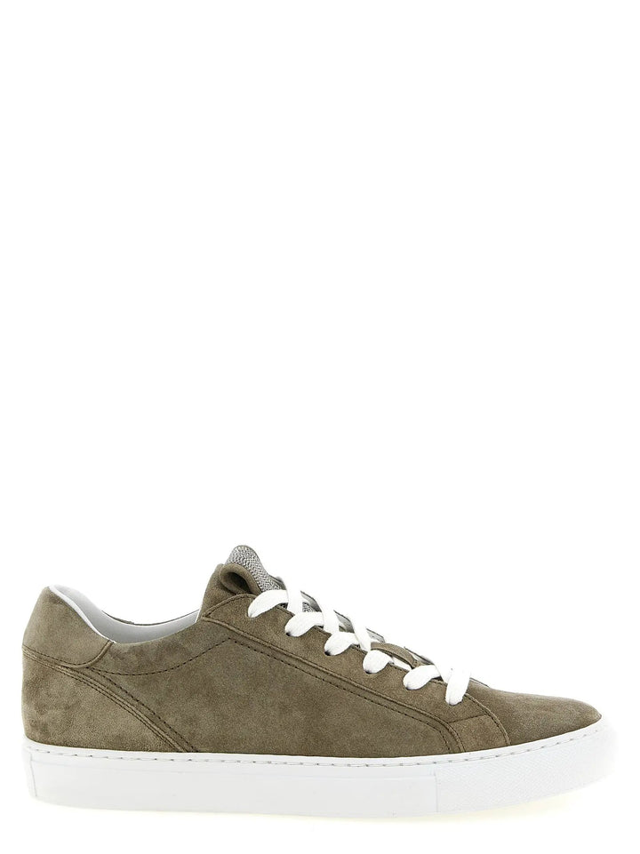 Brunello Cucinelli Sample Sale | Brunello Cucinelli Gray Calfskin Low Top Sneakers - | Designer outlet