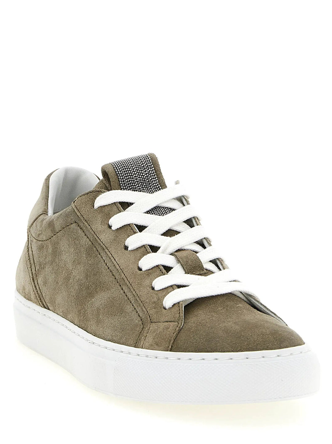 Brunello Cucinelli Sample Sale | Brunello Cucinelli Gray Calfskin Low Top Sneakers - | Designer outlet