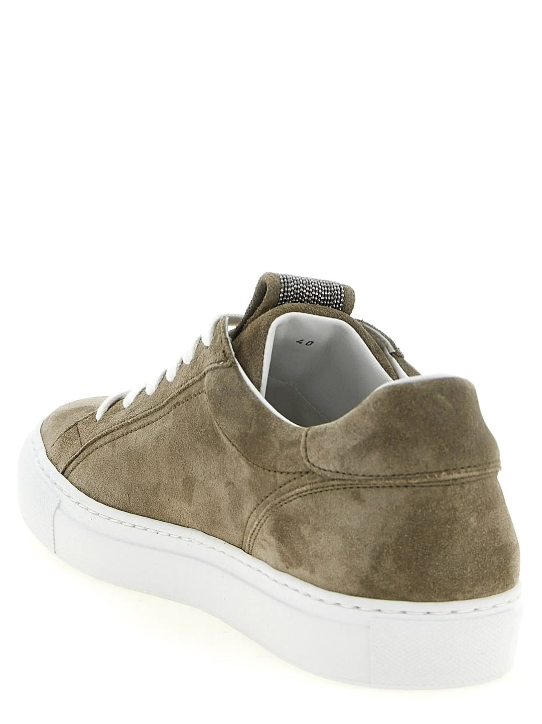 Brunello Cucinelli Sample Sale | Brunello Cucinelli Gray Calfskin Low Top Sneakers - | Designer outlet