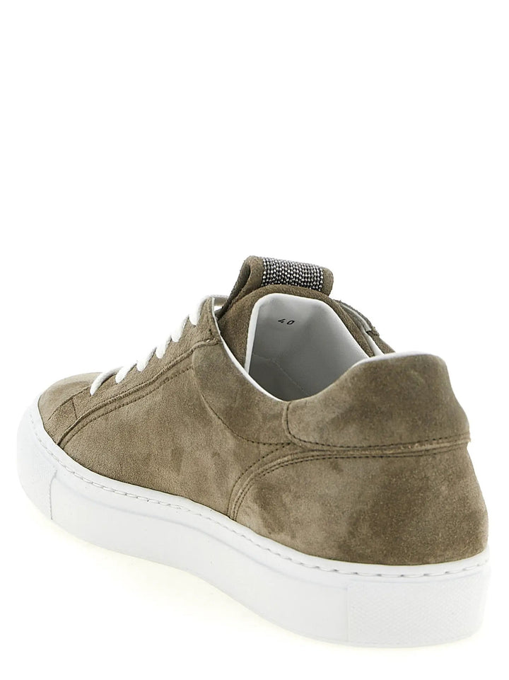 Brunello Cucinelli Sample Sale | Brunello Cucinelli Gray Calfskin Low Top Sneakers - | Designer outlet