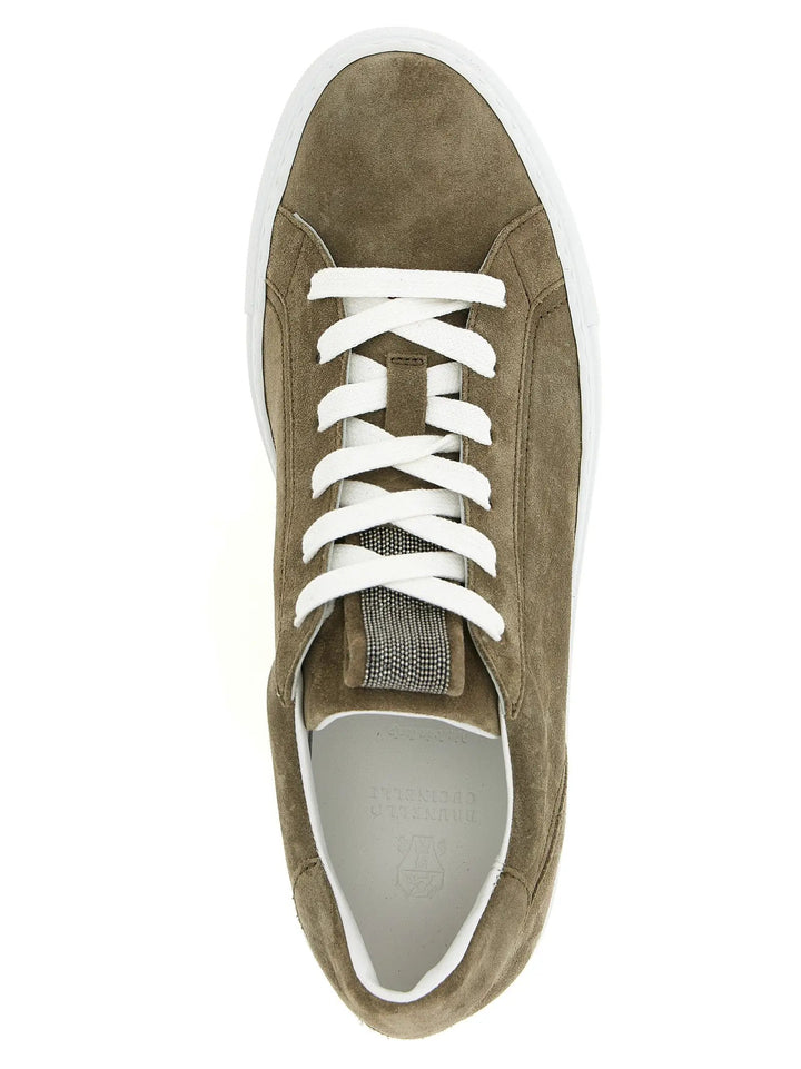Brunello Cucinelli Sample Sale | Brunello Cucinelli Gray Calfskin Low Top Sneakers - | Designer outlet