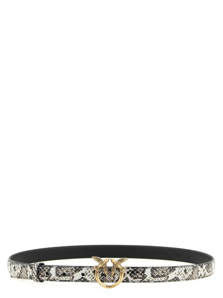 PINKO Sample Sale | PINKO Gray Calfskin Thin Belt - | Designer outlet
