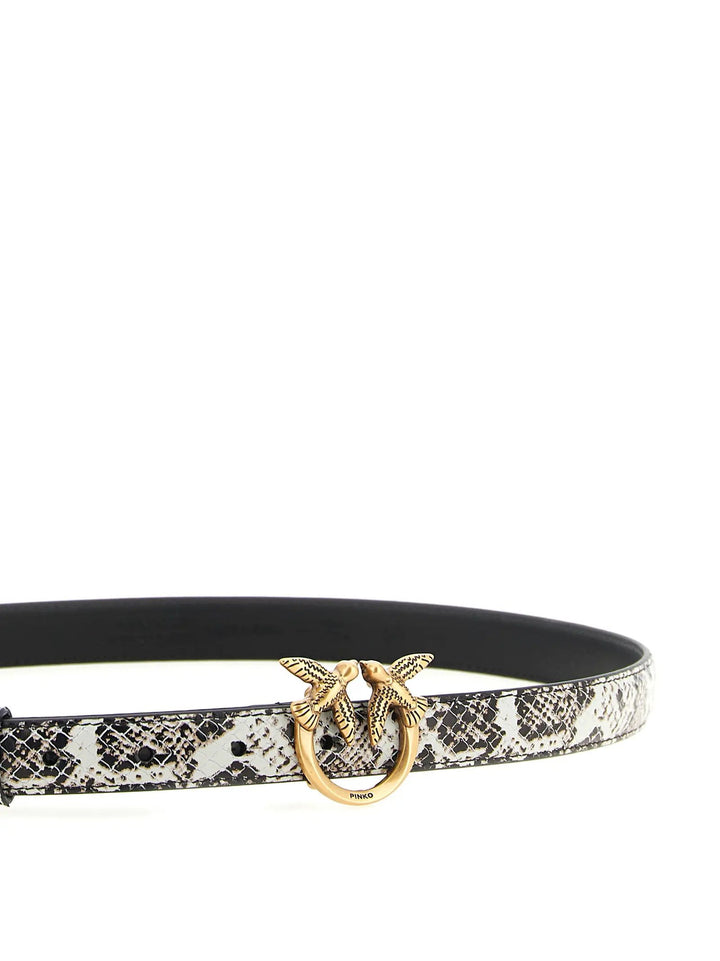 PINKO Sample Sale | PINKO Gray Calfskin Thin Belt - | Designer outlet
