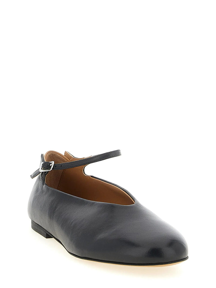 Jil Sander Sample Sale | Jil Sander Black Calfskin Ballet Flats - | Designer outlet