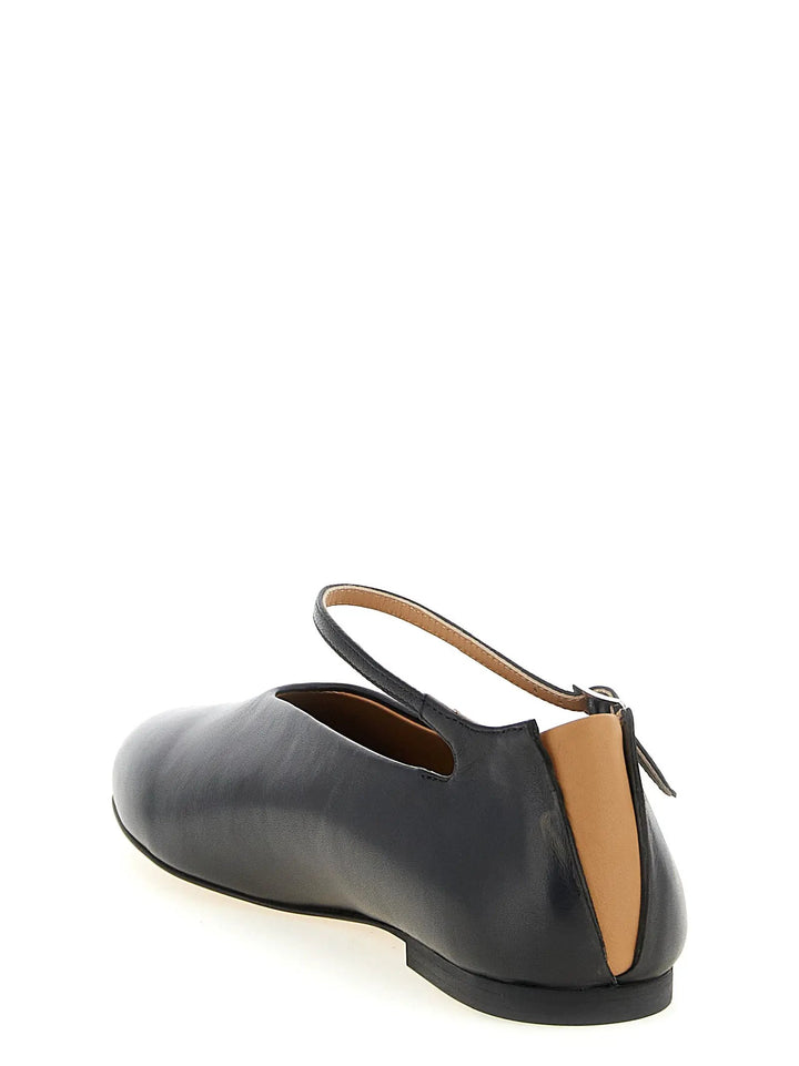Jil Sander Sample Sale | Jil Sander Black Calfskin Ballet Flats - | Designer outlet