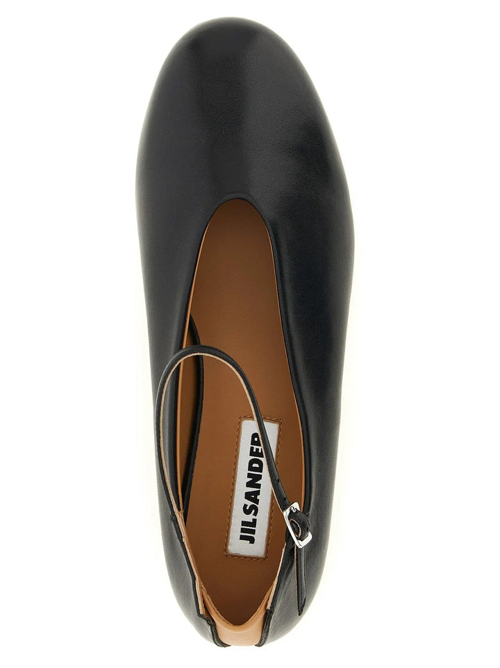 Jil Sander Sample Sale | Jil Sander Black Calfskin Ballet Flats - | Designer outlet