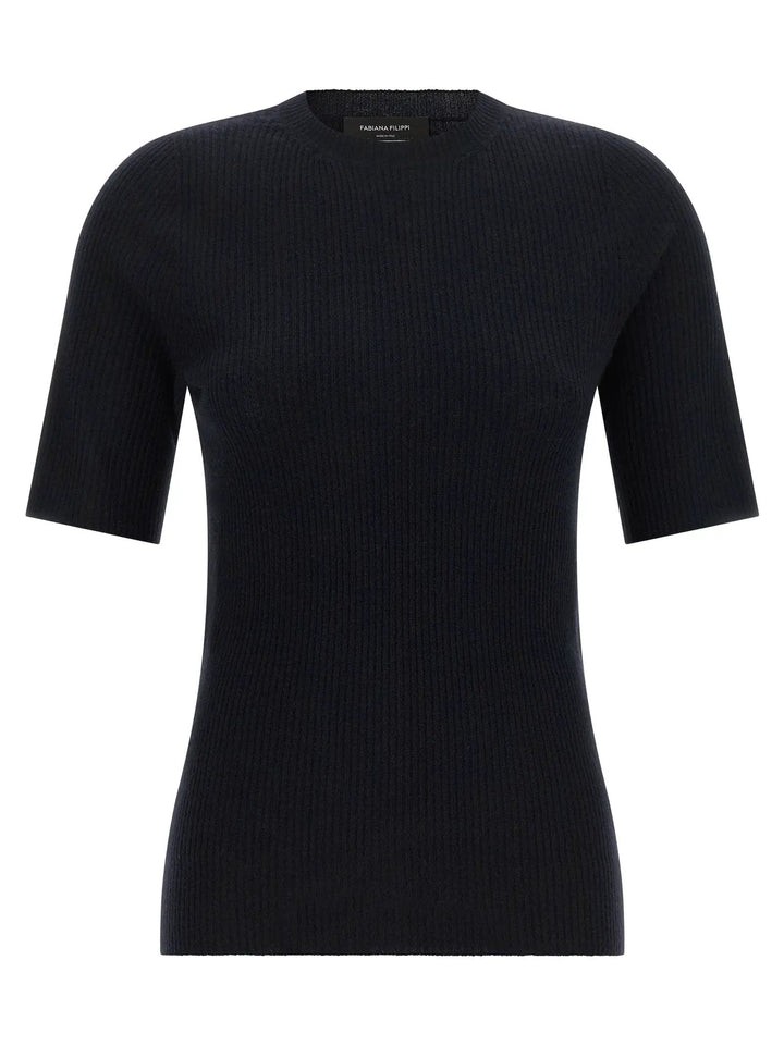 Fabiana Filippi Sample Sale | Fabiana Filippi Blue Virgin Wool T-Shirt - | Designer outlet