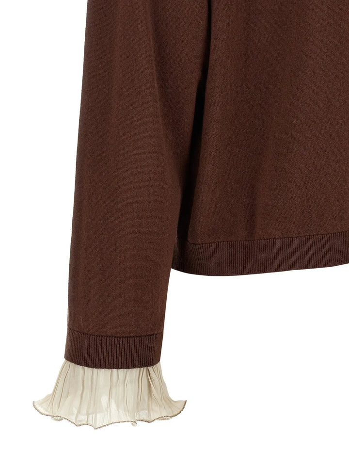 Fabiana Filippi Sample Sale | Fabiana Filippi Brown Virgin Wool Cardigan - | Designer outlet