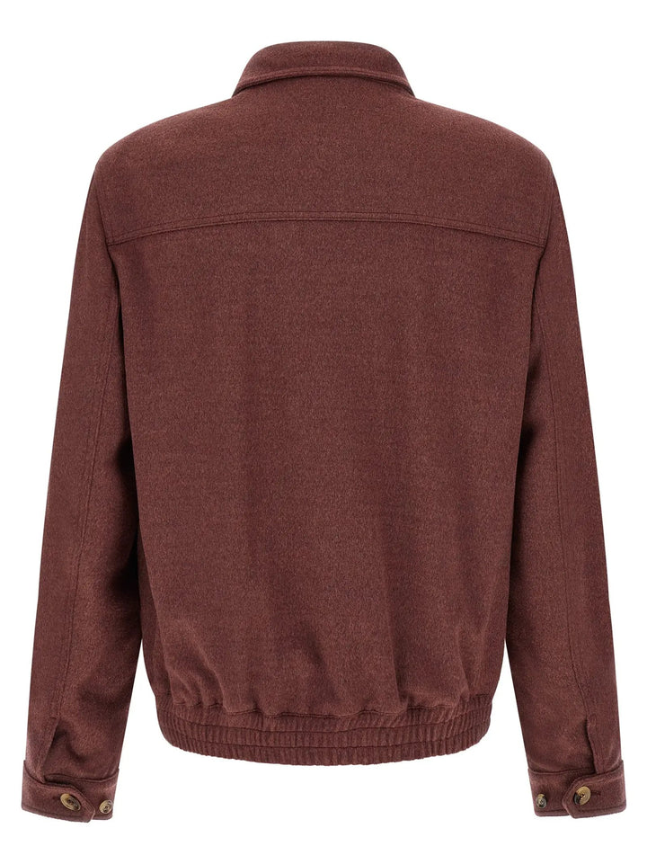 Brunello Cucinelli Sample Sale | Brunello Cucinelli Bordeaux Virgin Wool Bomber - | Designer outlet