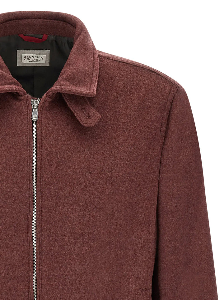 Brunello Cucinelli Sample Sale | Brunello Cucinelli Bordeaux Virgin Wool Bomber - | Designer outlet