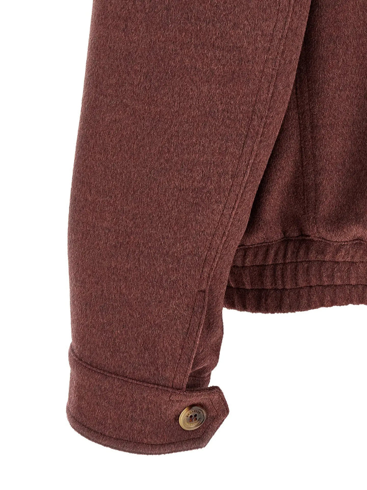 Brunello Cucinelli Sample Sale | Brunello Cucinelli Bordeaux Virgin Wool Bomber - | Designer outlet