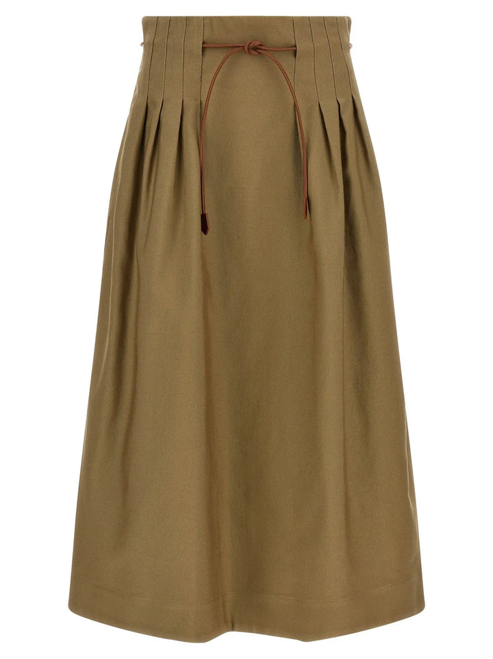 Max Mara Sample Sale | Max Mara Bicolor Cotton Midi Skirt - | Designer outlet