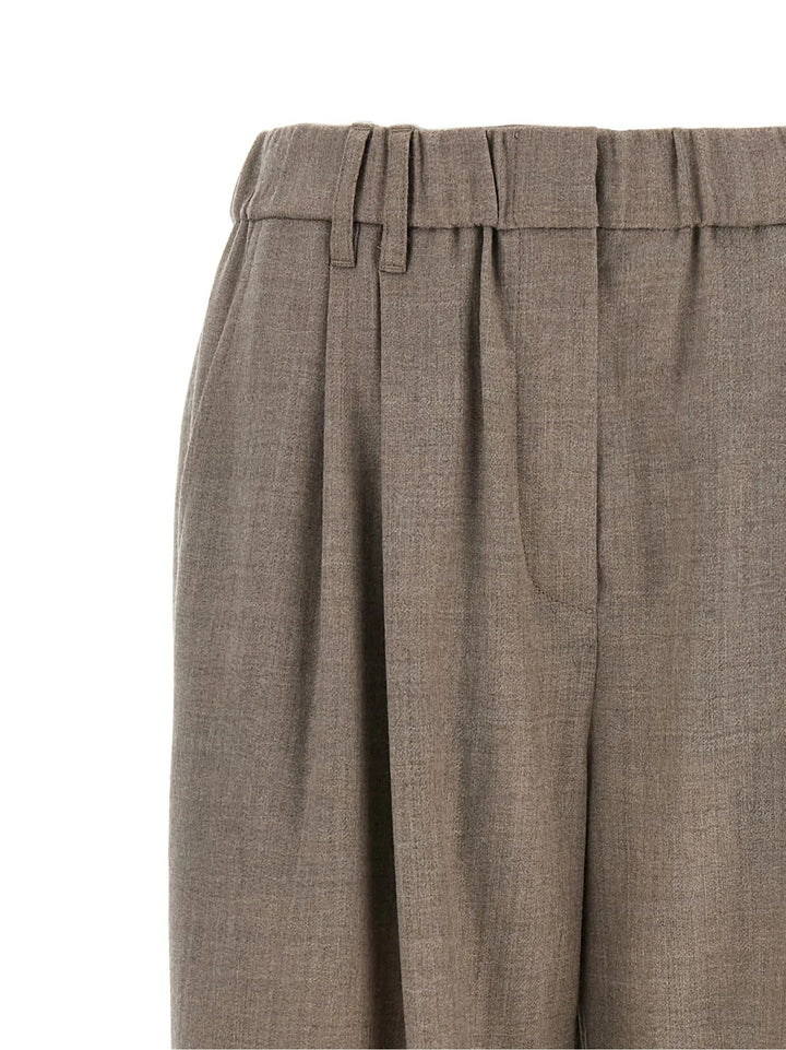 Brunello Cucinelli Sample Sale | Brunello Cucinelli White Virgin Wool Casual Pants - | Designer outlet