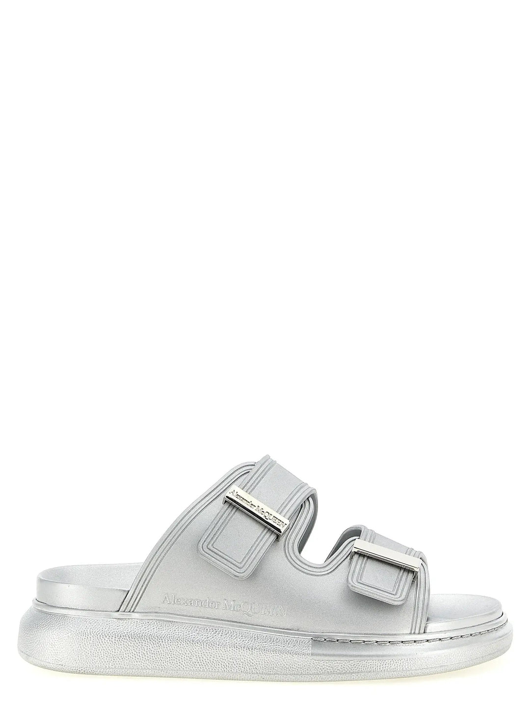Alexander McQueen Sample Sale | Alexander McQueen Silver Rubber Slides - | Designer outlet