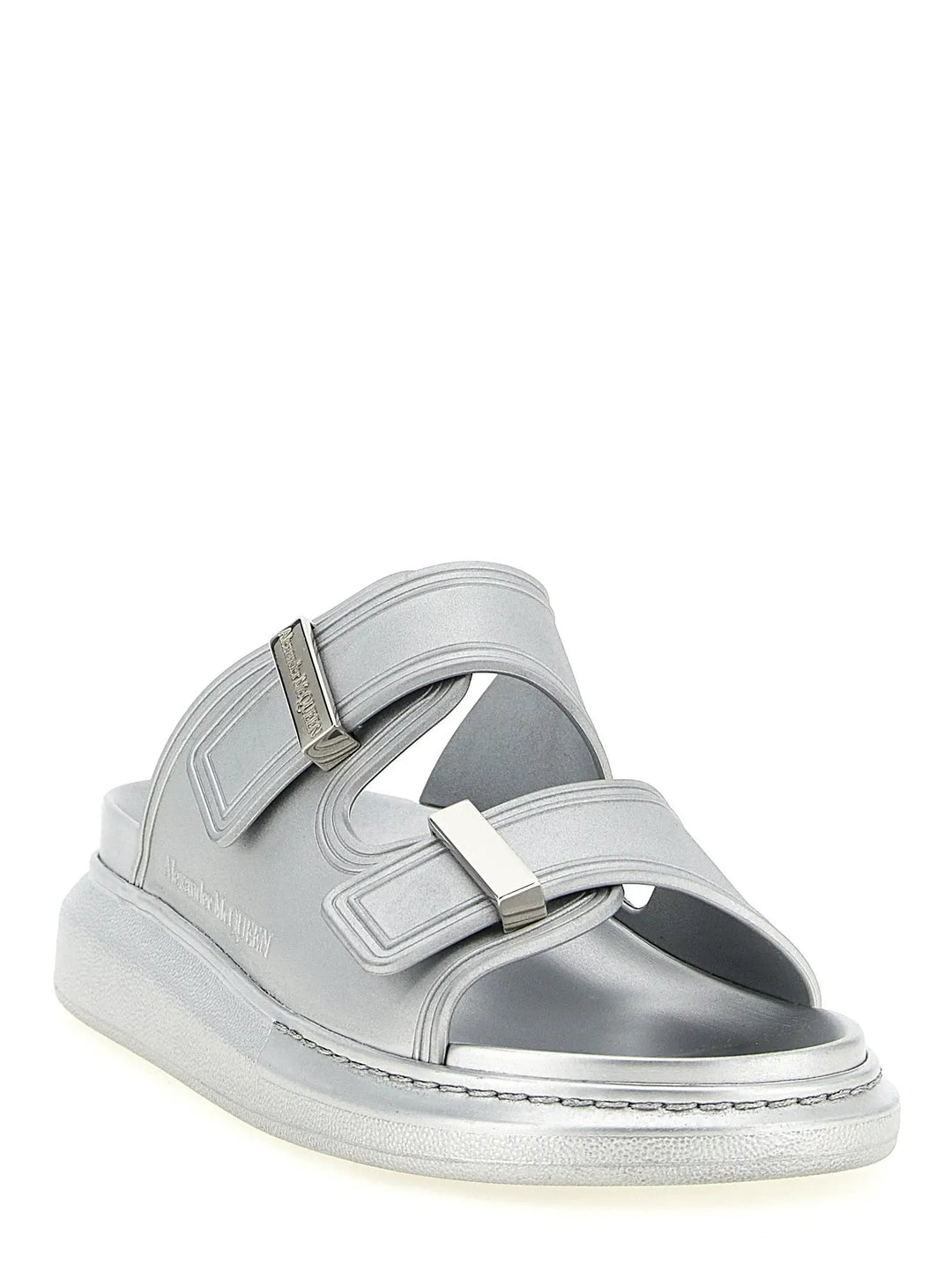 Alexander McQueen Sample Sale | Alexander McQueen Silver Rubber Slides - | Designer outlet