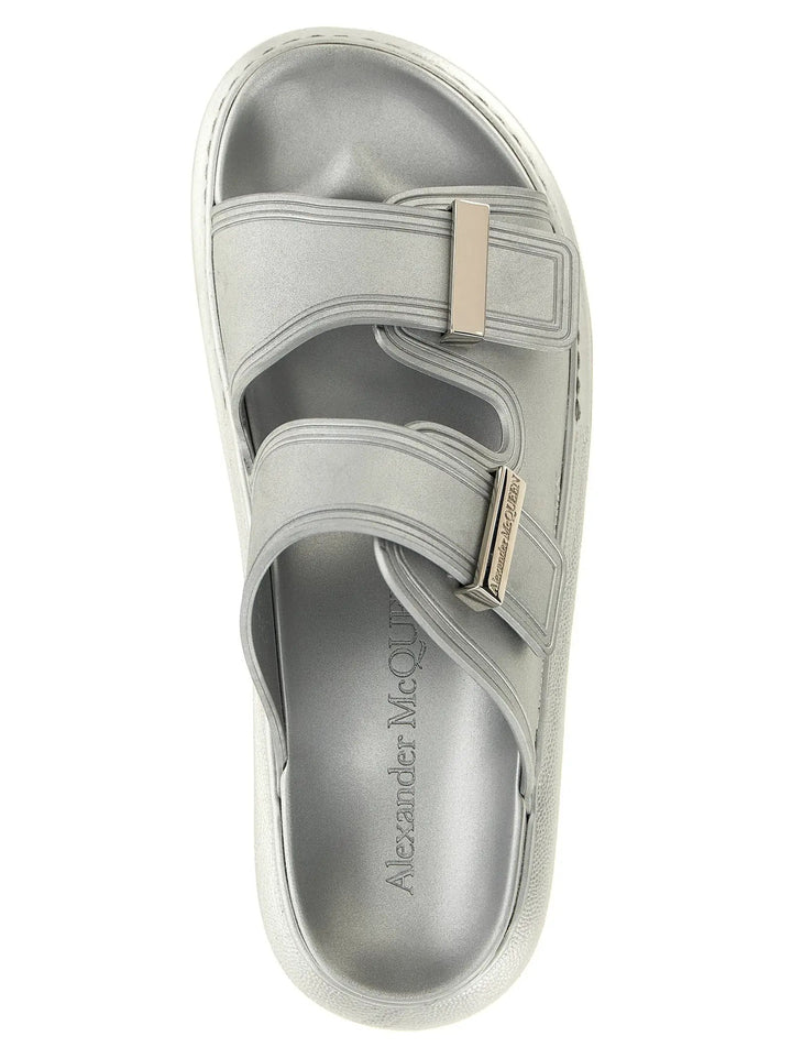 Alexander McQueen Sample Sale | Alexander McQueen Silver Rubber Slides - | Designer outlet