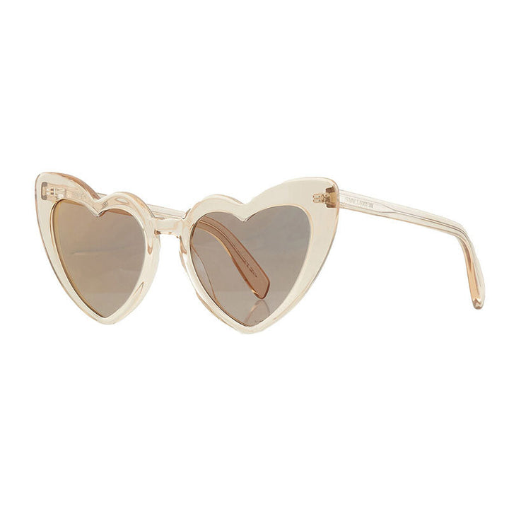 Saint Laurent Sunglasses Geometric Full Rim, Transparent Nude Frame and Copper Mirror Lens SL181LOULOU027