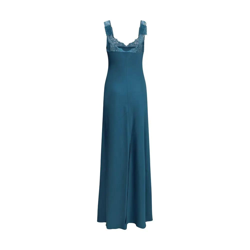 Forte_Forte Sample Sale | Forte_Forte Blue Acetate Long Dress - | Designer outlet