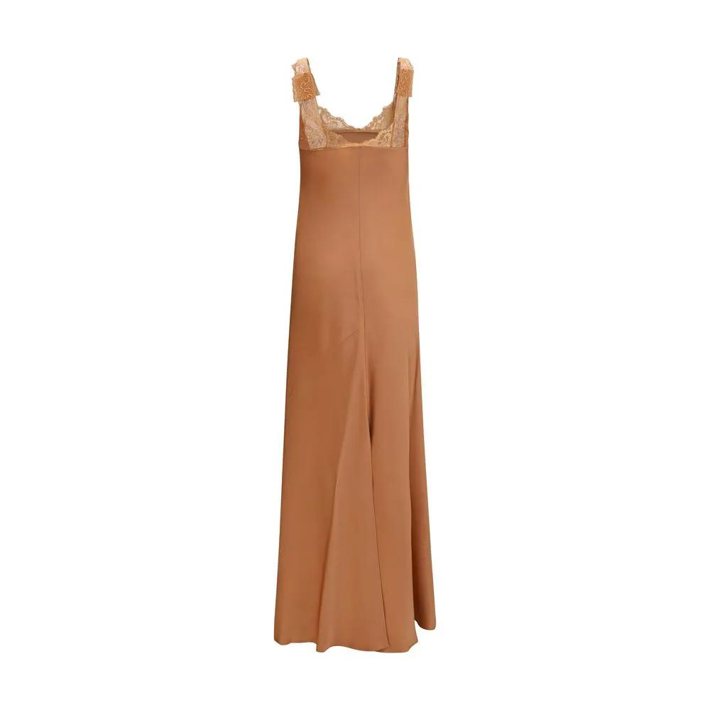 Forte_Forte Sample Sale | Forte_Forte Beige Acetate Long Dress - | Designer outlet