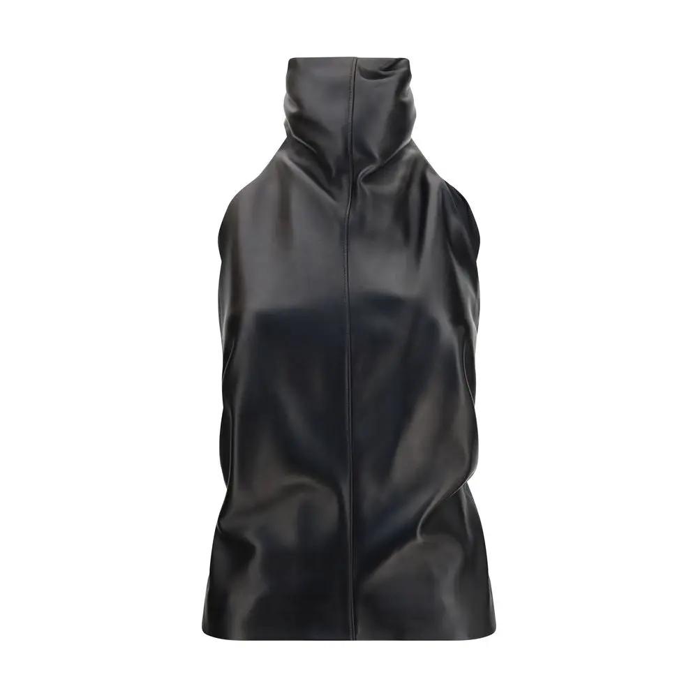 Khaite Black Lamb Ovis Aries Aries Sleeveles T-Shirt