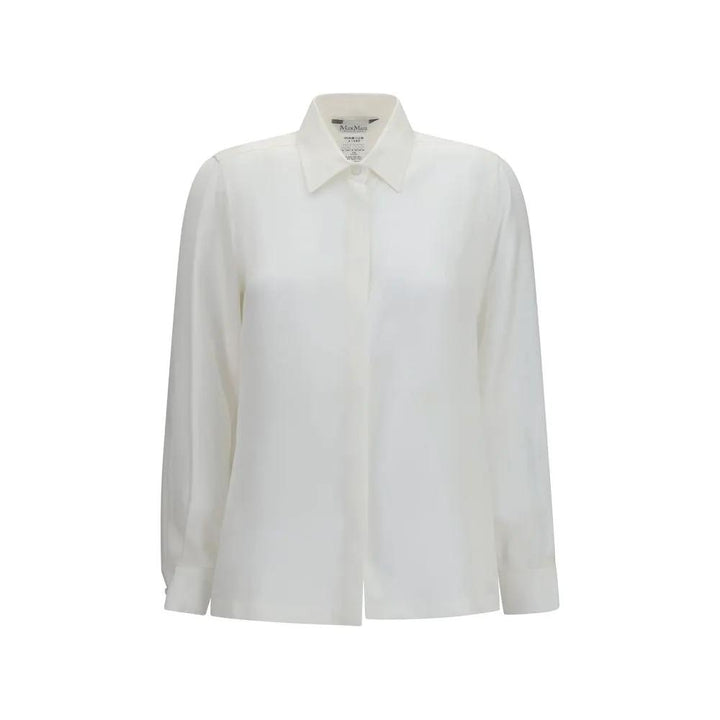 Max Mara White Silk Dress Shirt