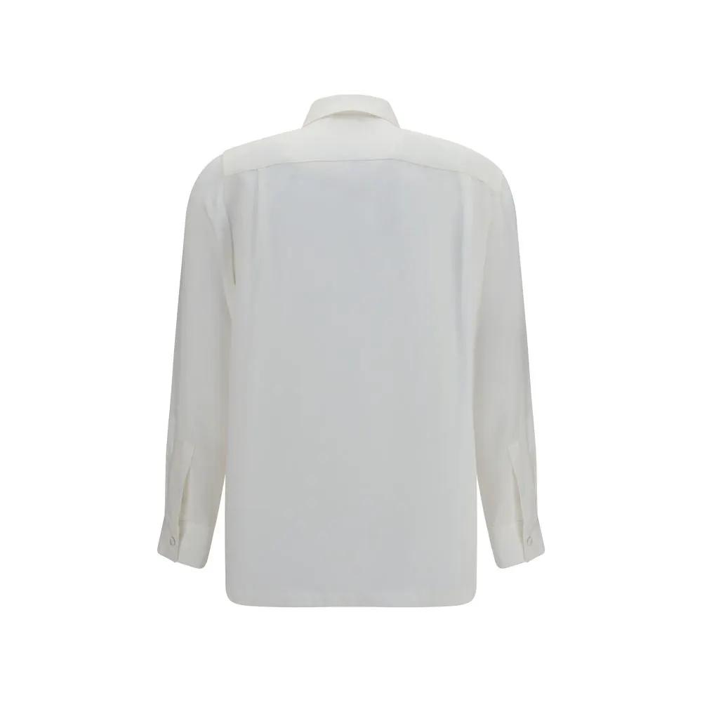 Max Mara Sample Sale | Max Mara White Silk Dress Shirt - | Designer outlet