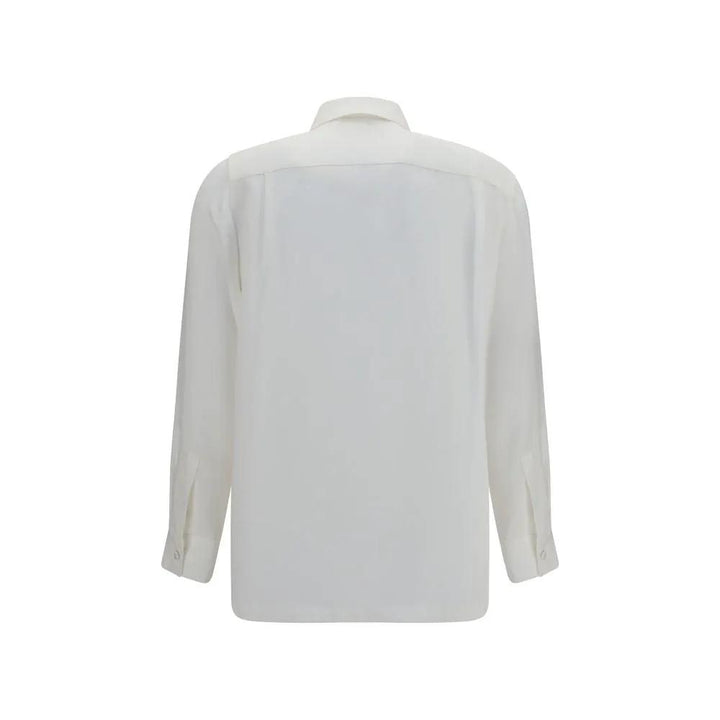 Max Mara White Silk Dress Shirt